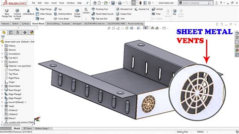 how to make vents in sheet metal|solidworks sheet metal venting.